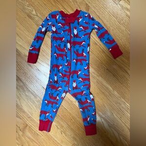 Hanna Andersson Blue and Red Fox Print Kids One Piece